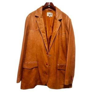 Scully Men’s 42L Lambskin Leather Western Blazer - Ranch Tan - Like New